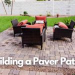 wide relaxing patio paver setup with four nice patio chairs and table - how long does it take to do a paver patio