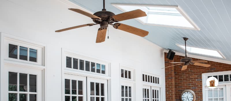 ceiling fan above the patio to help move air around