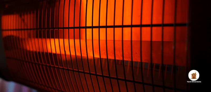 closeup on the interior of an infrared heater