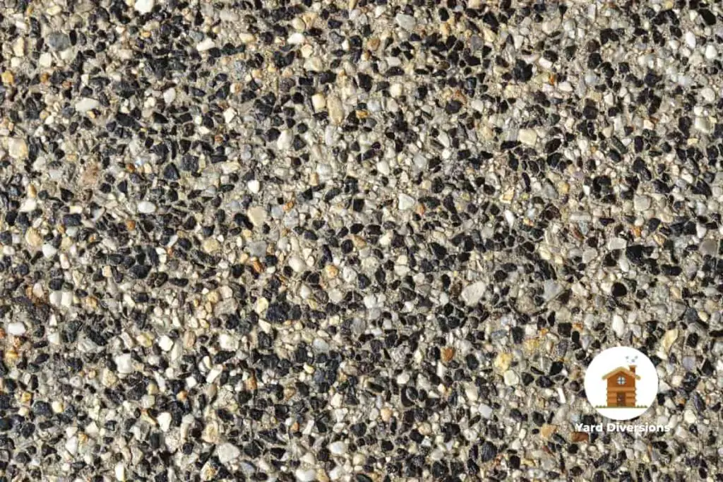 close up of exposed aggregate on a patio