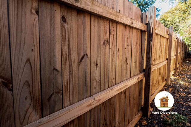 back side of fence pointing in towards your backyard which can be unsightly