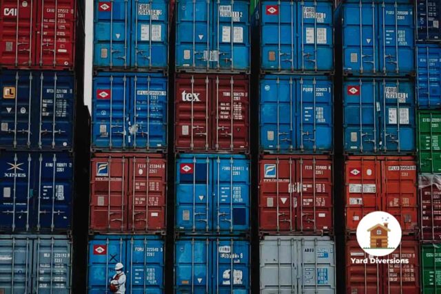 Massive load of shipping containers