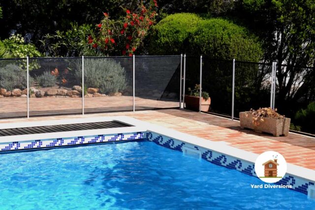 Fence surrounding a pool