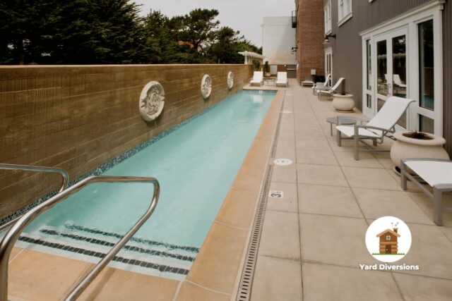 Lap pool in the backyard allows for easy excercise