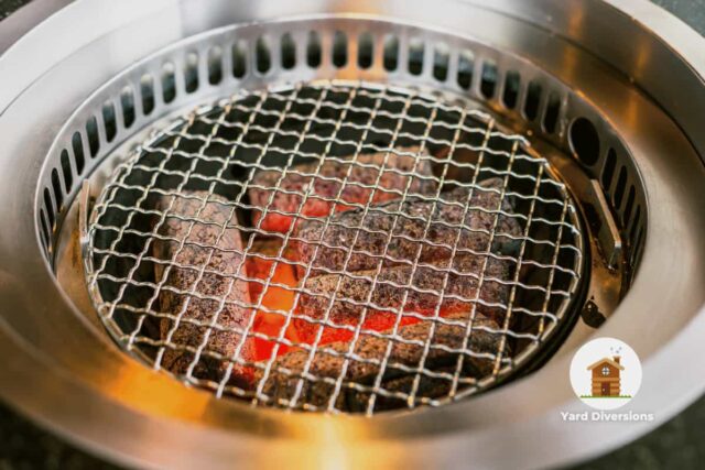Stainless steel smokeless grill ready to cook meat or veggies
