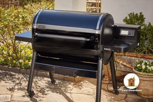 Weber grill on the back patio