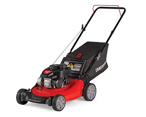 CRAFTSMAN Gas Powered Mulching Lawn Mower, 21-inch, 3-in-1 with Bag, 140cc