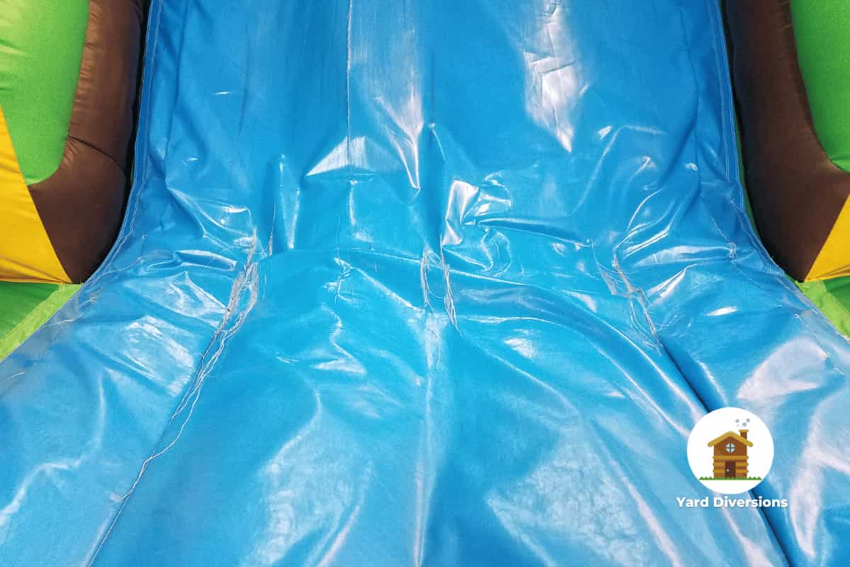 Blue slide close up on a bounce house