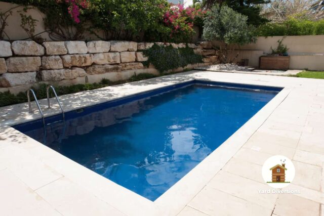 Quality backyard pool with high quality tile