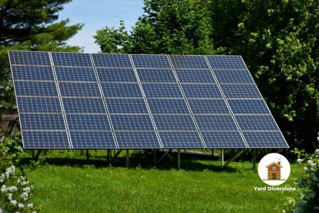 Ground mounted backyard solar panels to get power