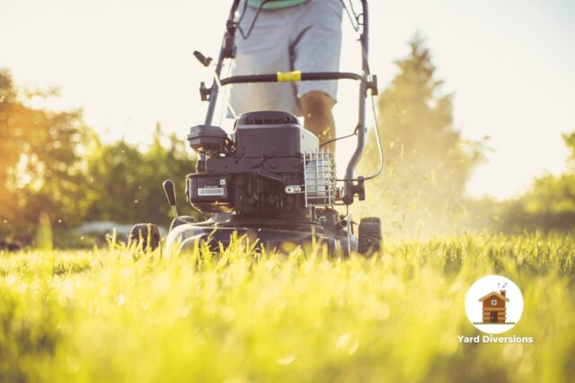 Lawn being cut can be very noisy and boring adding earbuds many choose to listen to books to pass the time