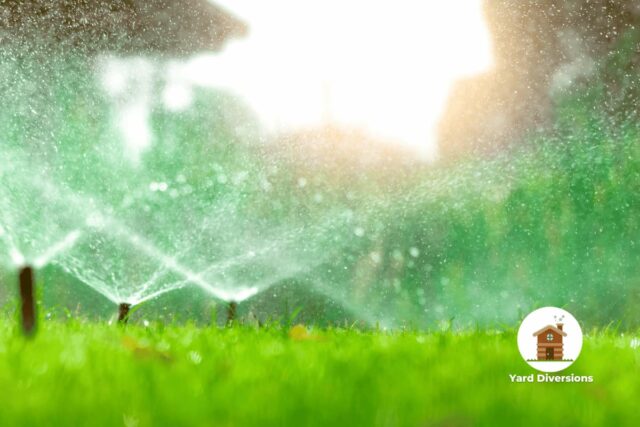 Multiple sprinkler heads in a zone running to water the lawn