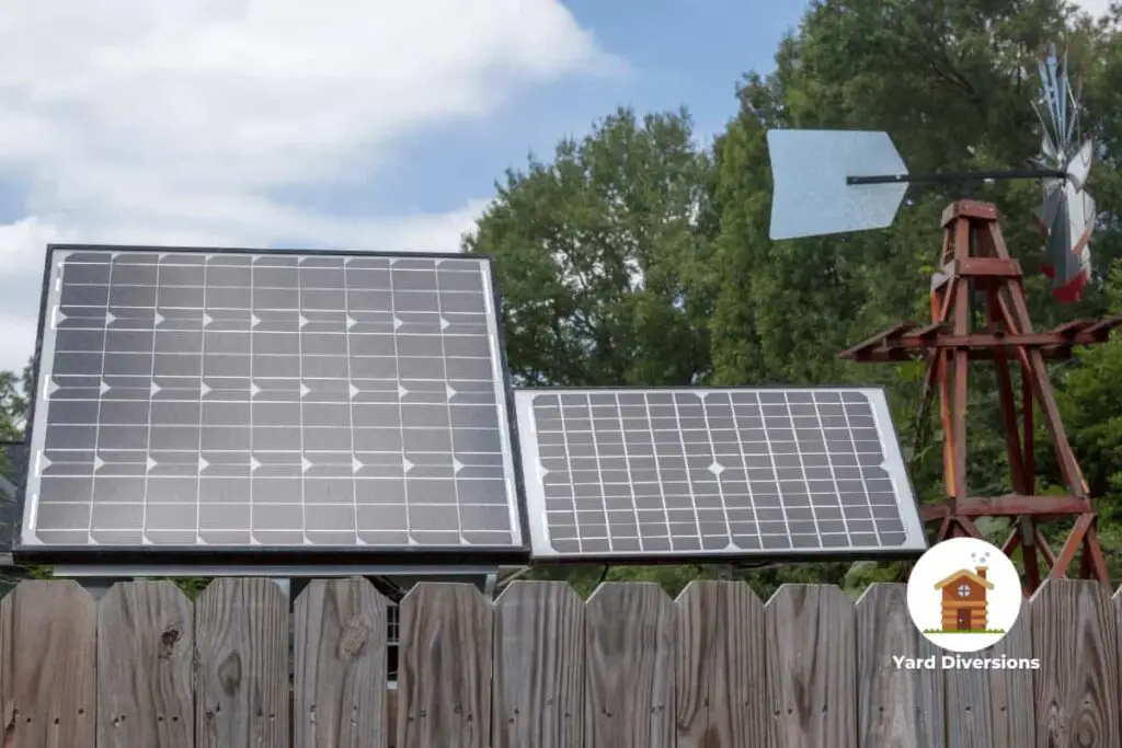 patio mounted backyard solar panels to get power