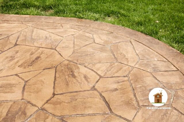 Faux stone made from staining concrete and templates