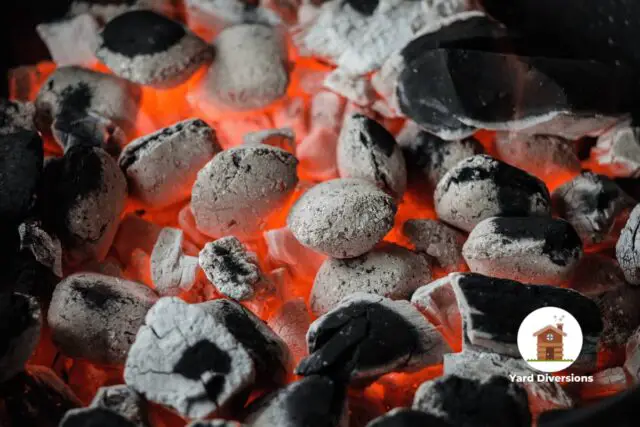 Close up of coals in a bbq