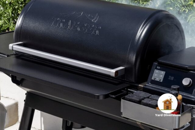 Traeger Ironwood XL Cooking food in the summer sun
