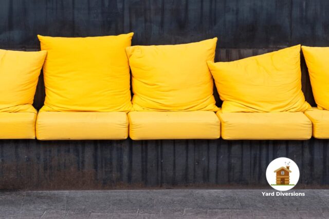Bright yellow outdoor patio cushion covers