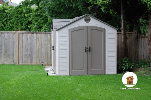 Backyard shed placed on a stable concrete pad