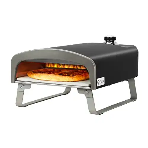 Q Pizza Outdoor Pizza Oven, Portable Gas Pizza Oven with 13x13in Pizza Stone for Outside Cooking, Backyard Pizza Maker, Pizza Accessory Ideal for Outdoor Kitchen and Party, Great Gift