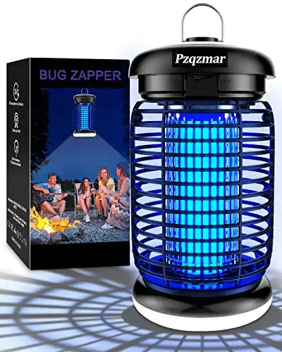 Outdoor Bug Zapper with LED Light, High-Power 4200V Mosquito Zapper & Waterproof Fly Zapper for Patio, Garden, Backyard, Camping