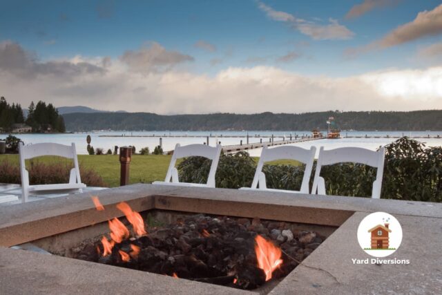 Fire pit near Hood canal in Washington state